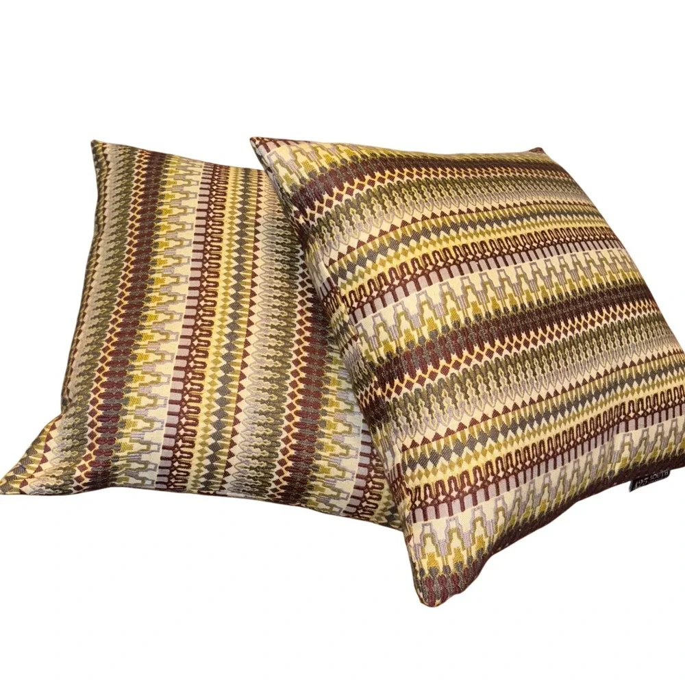 425 South Los Angeles |‎ Set of Two Down Geometric Throw Pillows+Cover | 20x20